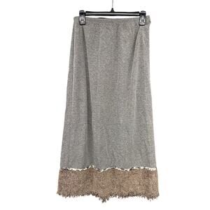 K. D Spring 90s Skirt Large Vintage Gray Fringe Grunge Earthy Bohemian Hippie